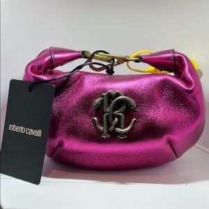 Roberto cavalli Hobo Bag with Mirror Snake Monogram